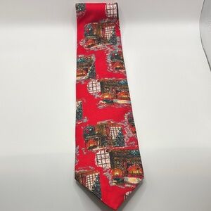 Stafford Red  Christmas Patterned Tie